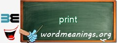 WordMeaning blackboard for print